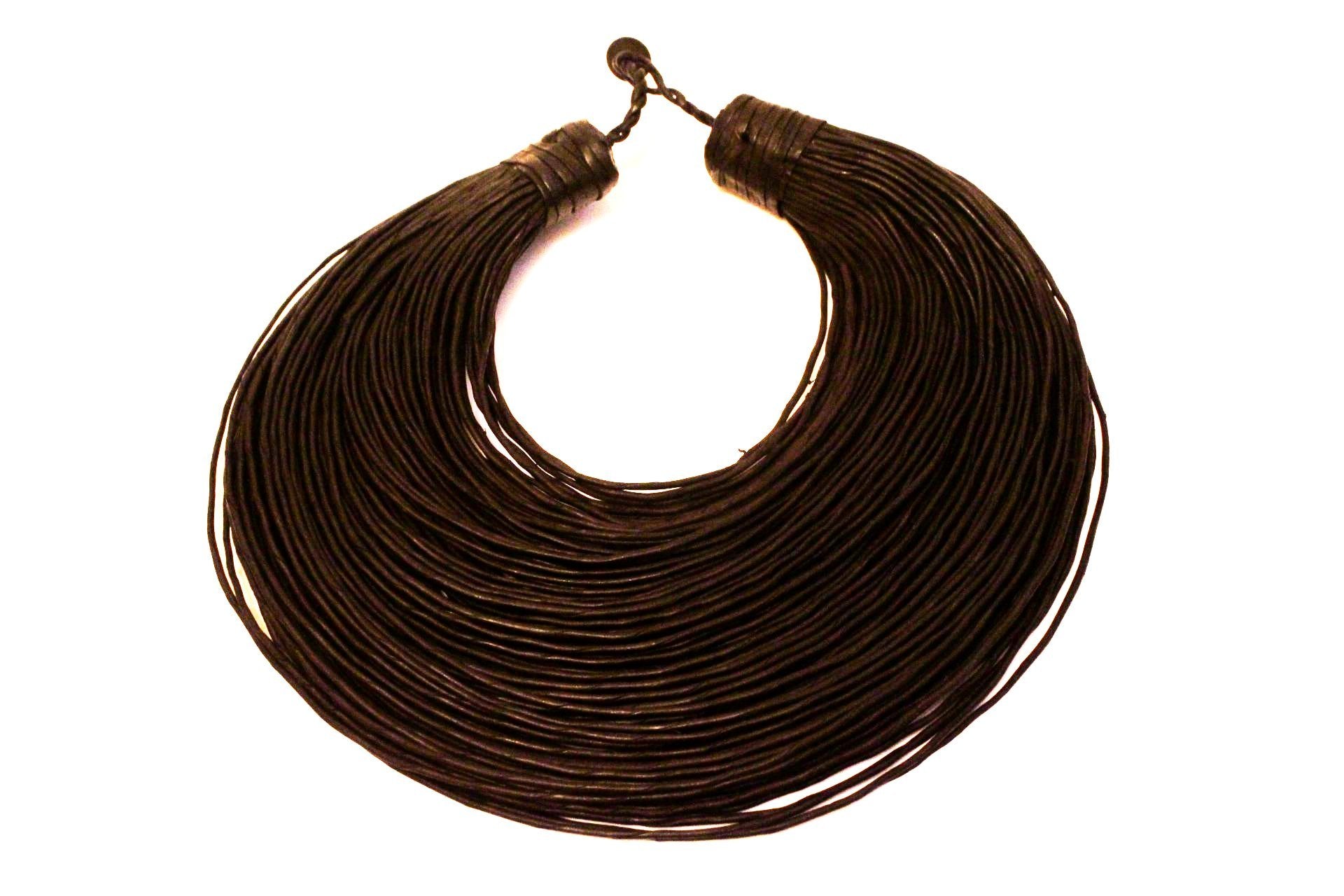 Layered shop leather necklace