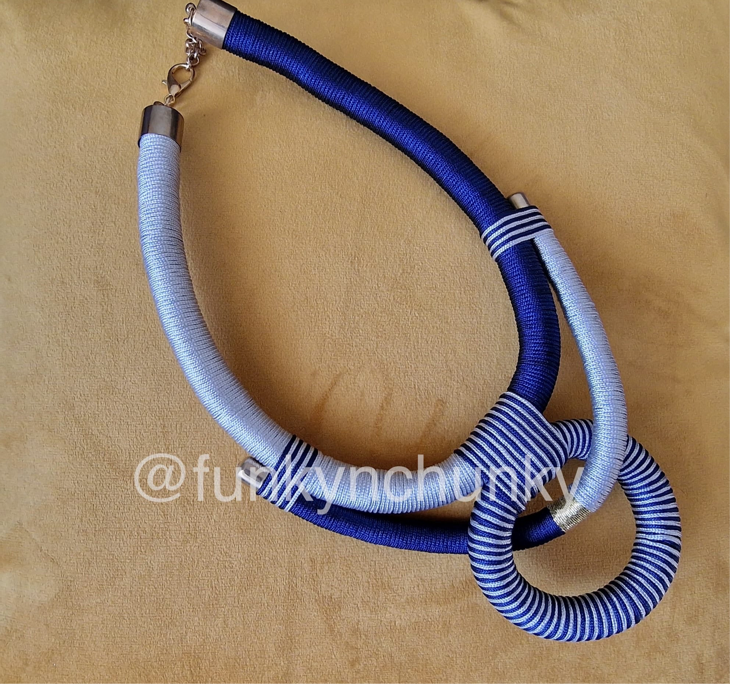 Blue rope statement necklace