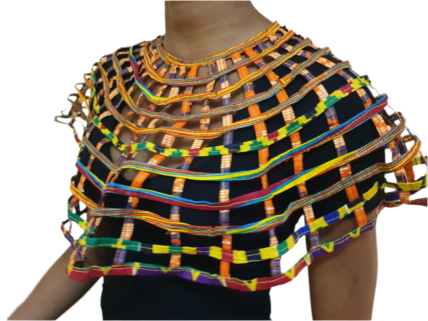 African Cape necklace top with button closure