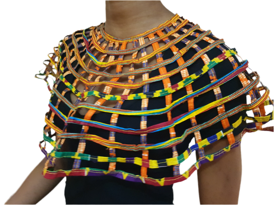 African Cape necklace top with button closure