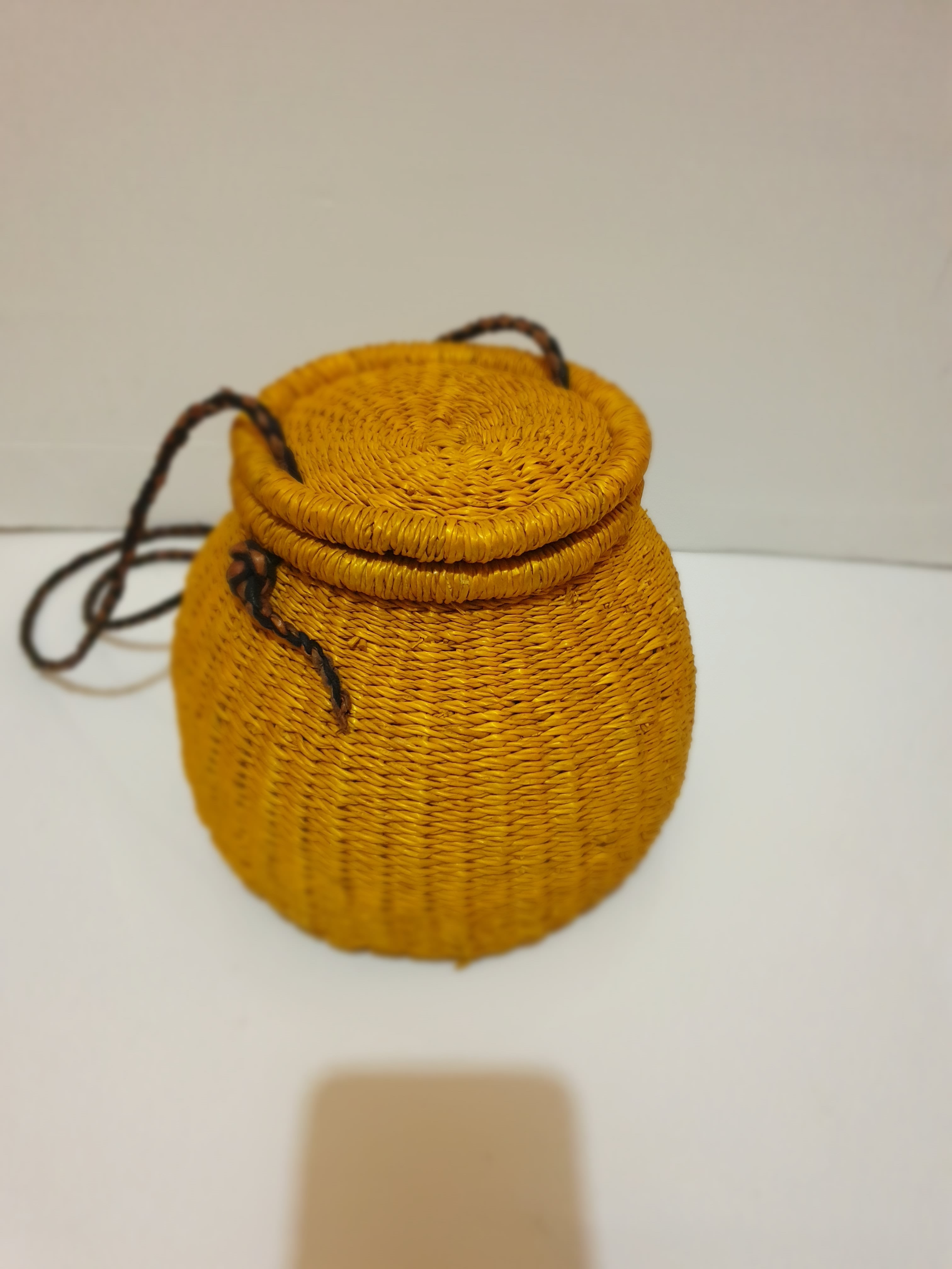 Yellow hot sale rattan bag