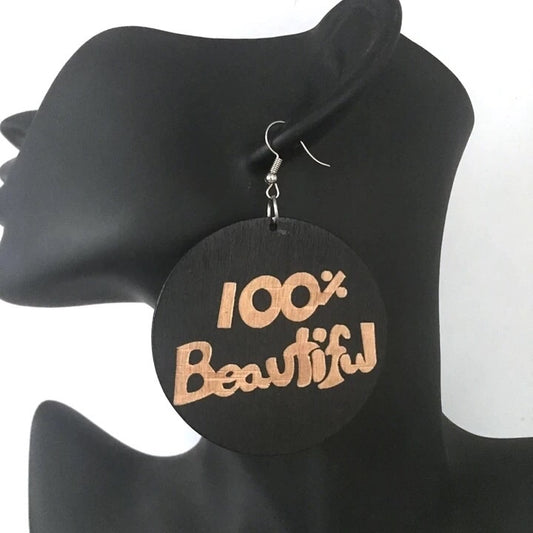 100% Beautiful wooden earrings